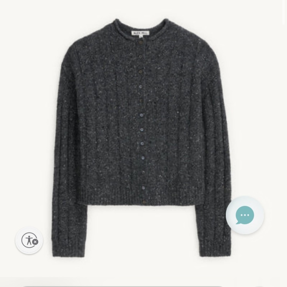 Alex Mill Charcoal Ribbed Cardigan - Small